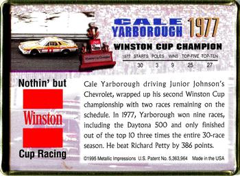 1996 Metallic Impressions Winston Cup Champions #1977 Cale Yarborough Back