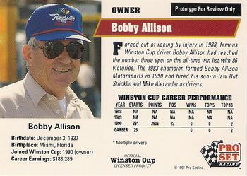 1991 Pro Set - Prototypes #NNO Bobby Allison Back