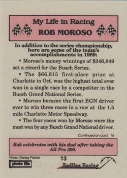 1992 Redline Racing My Life in Racing Rob Moroso #13 1988-Rob and Dick Moroso Back