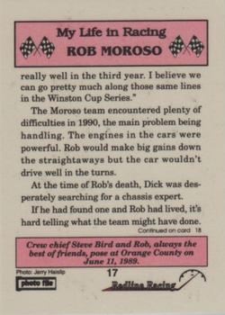 1992 Redline Racing My Life in Racing Rob Moroso #17 1988-Steve Bird and Rob Moroso Back