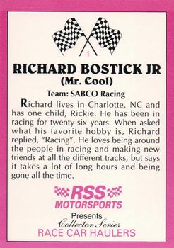 1992 RSS Motorsports Race Car Haulers #1 Richard Bostick Jr. Back