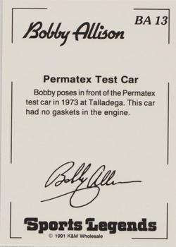 1991 K & M Sports Legends Bobby Allison #BA13 Bobby Allison Back