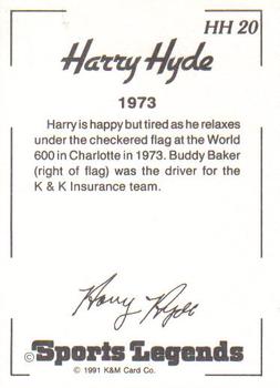 1991 K & M Sports Legends Harry Hyde #HH20 Harry Hyde / Buddy Baker Back