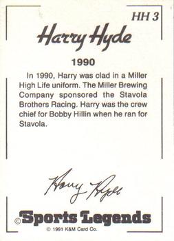 1991 K & M Sports Legends Harry Hyde #HH3 Harry Hyde Back
