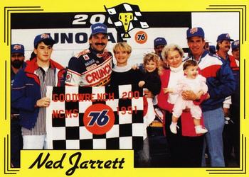 1991 K & M Sports Legends Ned Jarrett #NJ4 Ned Jarrett / Dale Jarrett / Jason Jarrett / Martha Jarrett / Kelley Jarrett / Natalee Jarrett / Karsyn Jarrett Front