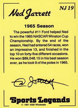 1991 K & M Sports Legends Ned Jarrett #NJ19 Ned Jarrett Back
