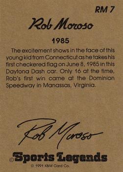 1991 K & M Sports Legends Rob Moroso #RM7 Rob Moroso Back