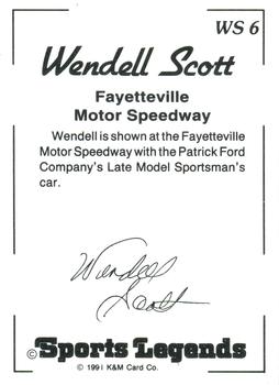 1991 K & M Sports Legends Wendell Scott #WS6 Wendell Scott Back