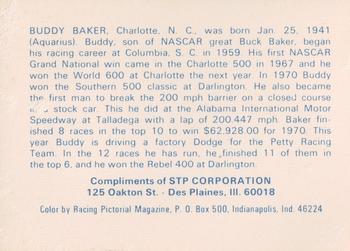 1972 STP #NNO Buddy Baker Back
