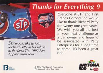 1992 STP Daytona 500 #9 Richard Petty Back