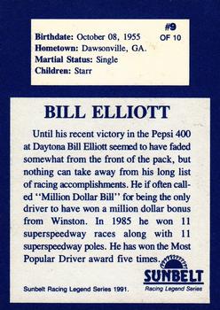 1991 Sunbelt Racing Legends #9 Bill Elliott Back