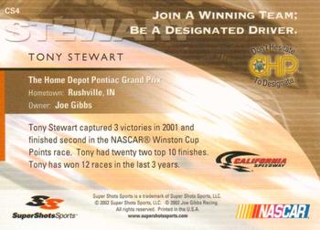 2002 Super Shots CHP California Speedway #CS4 Tony Stewart's Car Back
