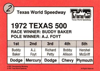 1991 Texas World Speedway #2 Buddy Baker Back