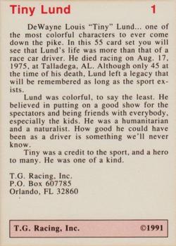 1991 TG Racing Tiny Lund #1 Tiny Lund Back