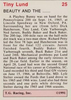 1991 TG Racing Tiny Lund #25 Playboy Bunny Back