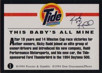 1994 Tide Ricky Rudd #1 Ricky Rudd w/Car Back