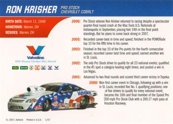 2007 Valvoline Racing #NNO Ron Krisher Back