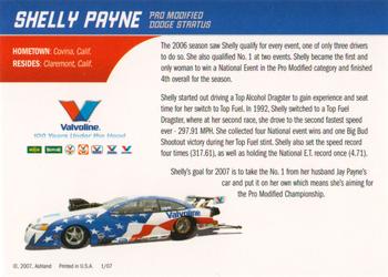 2007 Valvoline Racing #NNO Shelly Payne Back