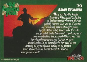 1994 Wheels Harry Gant #79 Brian Buchauer Back