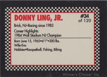 1991 Winner's Choice New England #34 Donny Ling, Jr. Back
