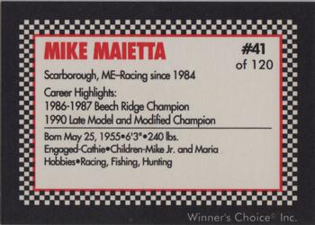 1991 Winner's Choice New England #41 Mike Maietta Back