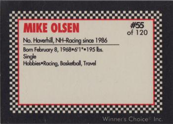 1991 Winner's Choice New England #55 Mike Olsen Back
