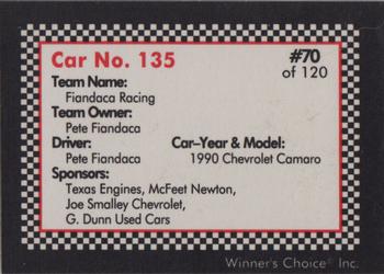 1991 Winner's Choice New England #70 Pete Fiandaca's Car Back