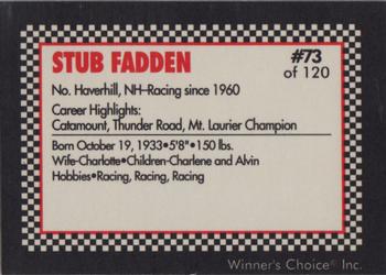 1991 Winner's Choice New England #73 Stub Fadden Back