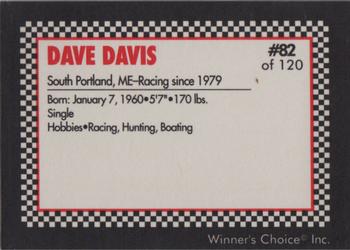 1991 Winner's Choice New England #82 Dave Davis Back