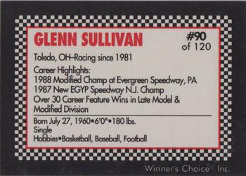 1991 Winner's Choice New England #90 Glenn Sullivan Back