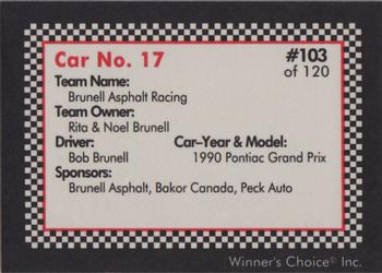 1991 Winner's Choice New England #103 Bob Brunell's Car Back