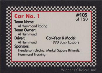 1991 Winner's Choice New England #105 Al Hammond's Car Back