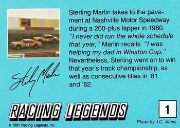1991 Racing Legends Sterling Marlin #1 Sterling Marlin's car Back
