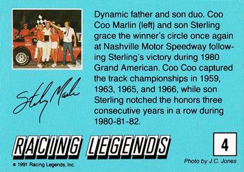 1991 Racing Legends Sterling Marlin #4 Sterling Marlin / Coo Coo Marlin Back