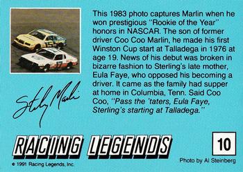 1991 Racing Legends Sterling Marlin #10 Sterling Marlin Back