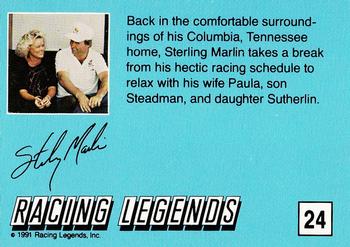 1991 Racing Legends Sterling Marlin #24 Sterling Marlin / Paula Marlin / Steadman Marlin / Sutherlin Marlin Back
