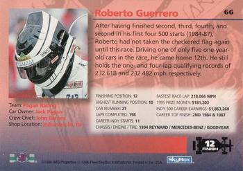 1996 SkyBox Indy 500 #66 Roberto Guerrero Back