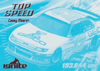 2012 Press Pass Ignite - Color Proof Cyan #55 Casey Mears' car Front