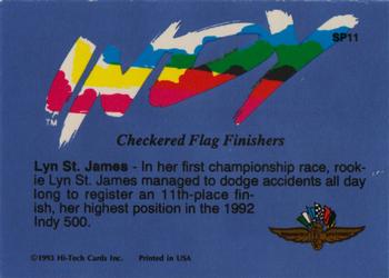 1993 Hi-Tech Indy - Checkered Flag Finishers #SP11 Lyn St. James Back