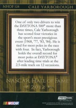 2012 Press Pass - NASCAR Hall of Fame #NHOF 128 Cale Yarborough Back