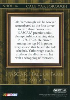 2012 Press Pass - NASCAR Hall of Fame Blue #NHOF 126 Cale Yarborough Back