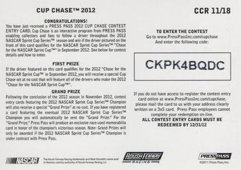 2012 Press Pass - Cup Chase #CCR 11 Matt Kenseth Back