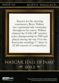 2013 Press Pass - NASCAR Hall of Fame Blue #NHOF 160 Rusty Wallace Back
