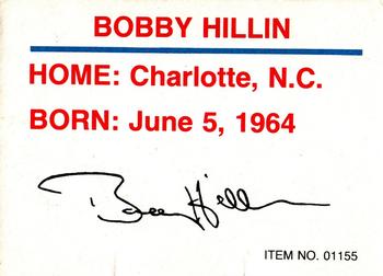 1989-92 Racing Champions Stock Car #01155 Bobby Hillin Jr. Back