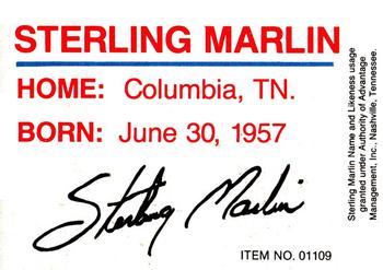 1989-92 Racing Champions Stock Car #01109 Sterling Marlin Back
