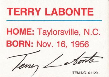 1989-92 Racing Champions Stock Car #01120 Terry Labonte Back