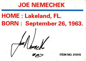 1989-92 Racing Champions Stock Car #01915 Joe Nemechek Back