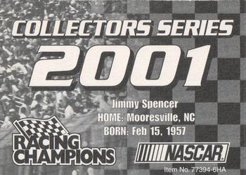 2001 Racing Champions #77394-6HA Jimmy Spencer Back