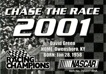 2001 Racing Champions #755227-6HA David Green Back