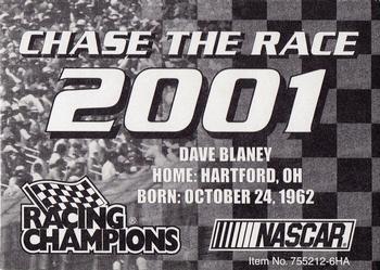 2001 Racing Champions #755212-6HA Dave Blaney Back